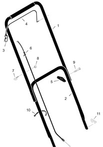 Part Location Diagram of 672665-701 Murray Handle, Upper (Black)